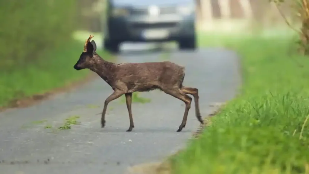 zver prebehujúca cez vozovku